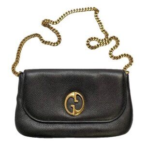 Gucci 1973 Leather Clutch Bag Black in Leather